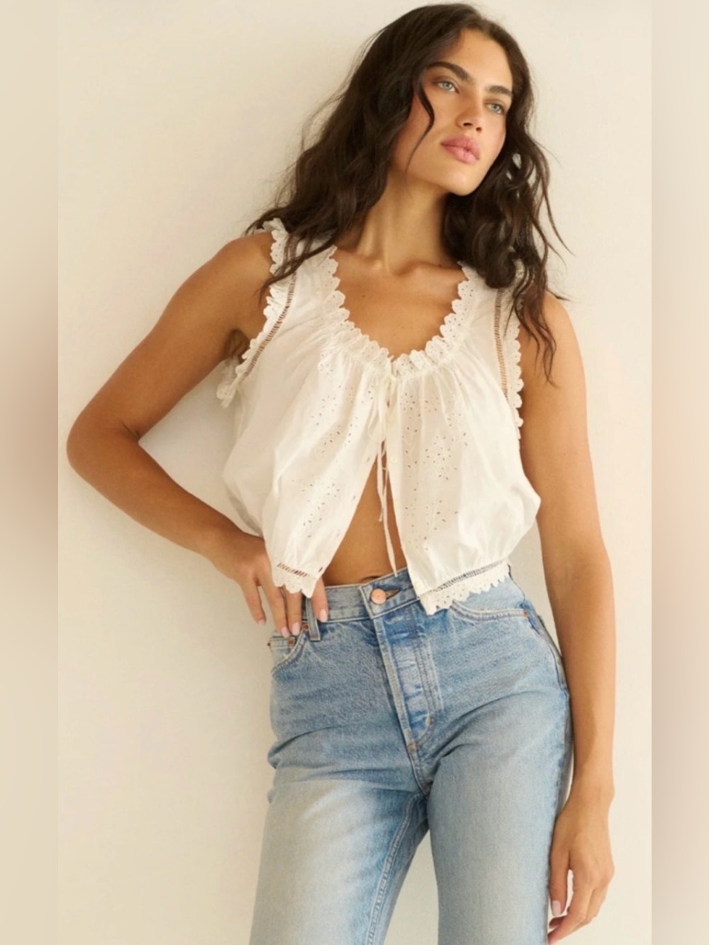 DÔEN Traveler Top in Salt/White